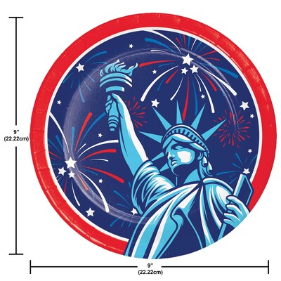 Say Hooray! Lady Liberty Fourth of July Disposable Party Tableware Set, 49/Pack (DTC9636E2A)