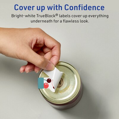 Avery TrueBlock Laser/Inkjet Decorative Edge Multipurpose Labels, 1.5" x 3.5", White, 250/Pack (94122)