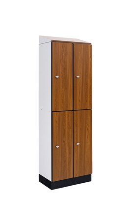 Alpine Industries 72" 2-Tier 2-Column Storage Locker, Oak (701-O-2-SPO-WTD)