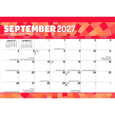 2027 BrownTrout Large Print 15.5" x 11" Monthly Desk Pad Calendar, Assorted Colors (9798330713752)