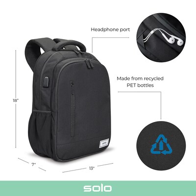 Solo New York Re:Define Laptop Backpack, Medium, Black (UBN708-4)