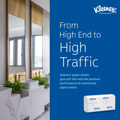 Kleenex Premiere Recycled Multifold Paper Towels, 2-ply, 120 Sheets/Pack, 25 Packs/Carton (13254)