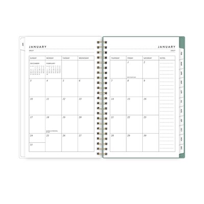 2027 Blue Sky Bespoke Letterpress Flowering Lemons 5" x 8" Calendar Year Weekly & Monthly Standard Planner, Seafoam