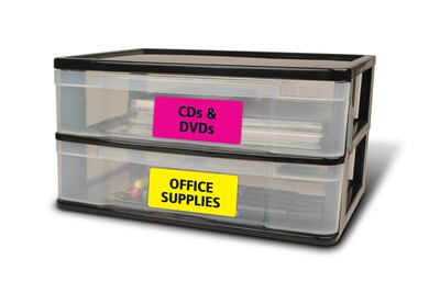 Avery Sure Feed Laser/Inkjet ID Labels, 2 x 4, Assorted Neon, 120 Labels/Pack (6481)