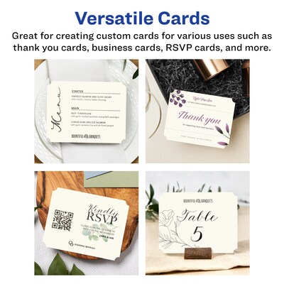 Avery Integrated Cards, 4.25" x 5.5", Matte Ivory, 100/Box (95278)