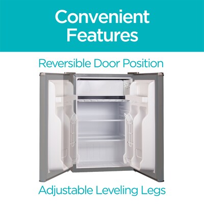 Black & Decker Adjustable Shelves Refrigerators w/Freezer, 2.5 Cu. Ft., Silver (BCRK25V)