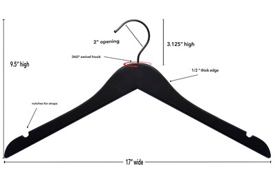 Nahanco 17" Wooden Shirt Hanger, Mahogany, 25/Pack (20317HU)