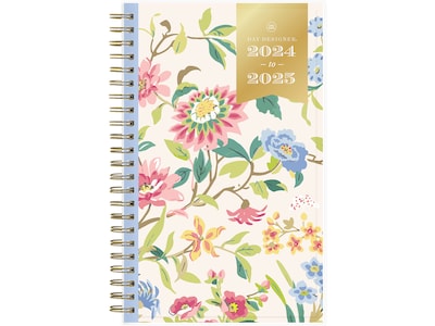 2024-2025 Blue Sky Day Designer Climbing Floral Blush 5" x 8" Academic Weekly & Monthly Planner, Plastic Cover, Multicolor
