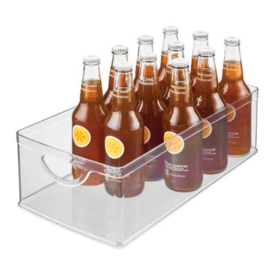 iDESIGN Large Stackable Plastic Storage Bin with Handles, 5 x 8 x 16, Clear (80006)