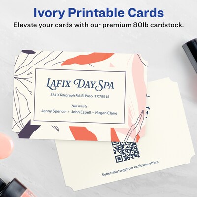 Avery Integrated Cards, 4 x 6, Matte Ivory, 100/Box (95275)