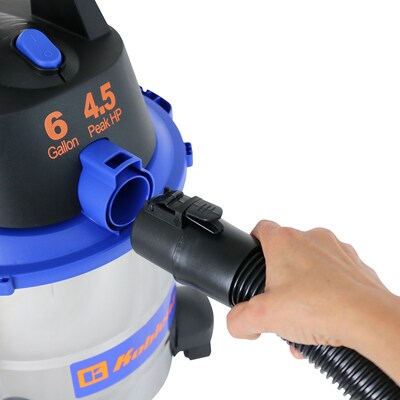 Koblenz 6-Gal. Portable Wet/Dry Vacuum with Blower, Bagless, Stainless Steel/Blue (WD-6 L212 SS)