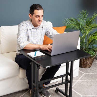 Mind Reader 27.5"- 39" Mobile Adjustable Sit/Stand Desk, Black (SDROLLXL-BLK)