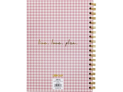 Carpe Diem Ballerina Pink Check 1-Subject Notebook, 7.5" x 9.75", Wide-Ruled, 80 Sheets, Pink/White (9377-CD)
