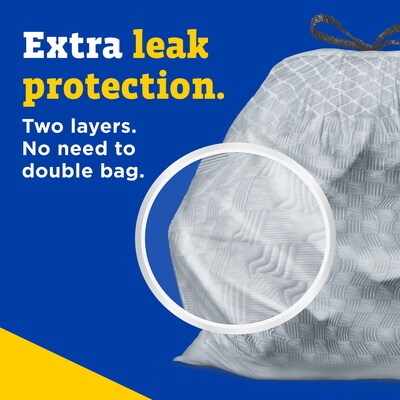 CloroxPro Glad 13 Gallon Drawstring Kitchen Trash Bag, Fresh Clean Scent, Gray, 110 Total Bags (22656)