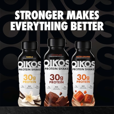 OIKOS Vanilla Protein Shake, 12 oz., 12 Bottles/Carton (203373)