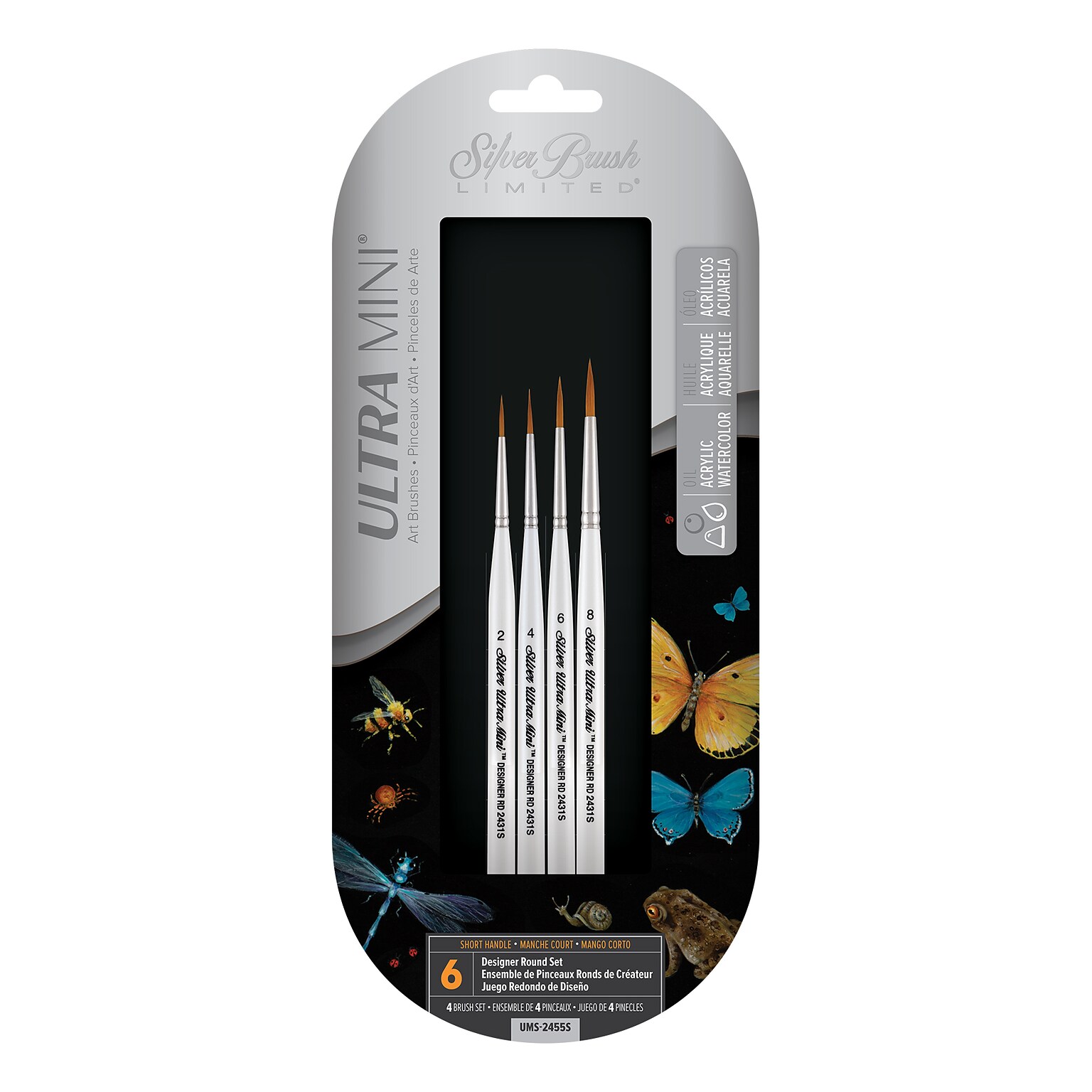 Silver Brush Ultra Mini Ultimate Round, 4 /Pack (SLVUMS2455S)
