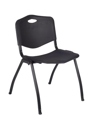 Regency 60" Metal & Wood Cain Training Table with Stack Chairs, Black (MTRCT6024GY47BK)