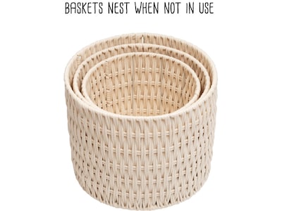 Honey-Can-Do Baskets, Nesting, White, 3/Set (STO-08747)