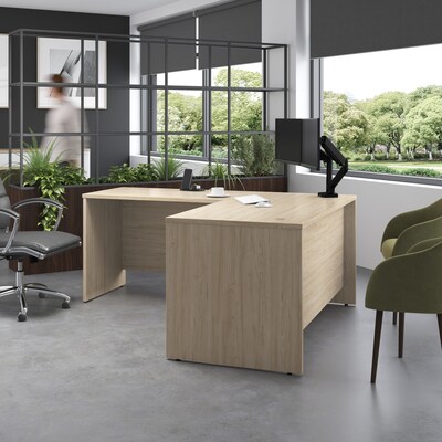 Bush Business Furniture Studio C 60W L Shaped Desk with Return, Natural Elm (STC050NE)