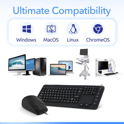 Delton M70/M41 Wired Keyboard and Optical Mouse Combo, Black (DKMKITWM71-U)