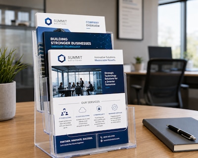 Azar Displays Three-Tier Brochure Holder, 9.25" x 13.25", Vertical, Table Top, Clear, Plastic (252378)