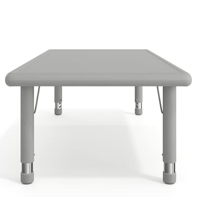 Flash Furniture Wren Rectangular Activity Table, 24" x 48", Height Adjustable, Soft Gray (YUYCX012RECTSGY)