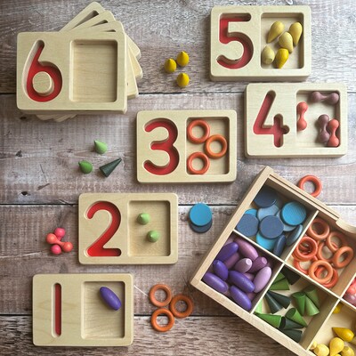 Learn Well Number Trays 1-9, Assorted Colors, 9/Set (YUSE0269)