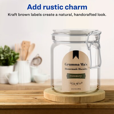 Avery Laser/Inkjet Decorative Edge Multipurpose Labels, 3 x 2.25, Kraft Brown, 225 Labels/Pack ( 94126)