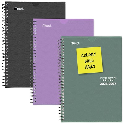 2026-2027 Five Star 5.5" x 8.5" Academic Weekly & Monthly Customizable Planner, Poly Cover, Assorted Colors (CAW451-00-27)
