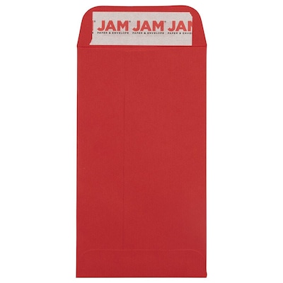 JAM Paper Self Seal #5.5 Coin Business Envelope, 3 1/8 x 5 1/2, Red, 50/Pack (174147509I)