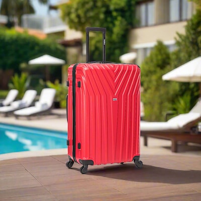 InUSA Vasty 30.31" Hardside Suitcase, 4-Wheeled Spinner, TSA Checkpoint Friendly, Red (IUVAS00L-RED)