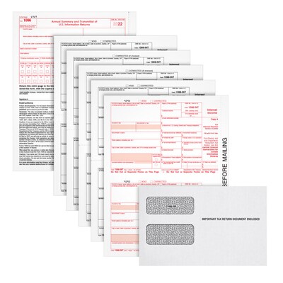 TOPS 2022 1099-INT Tax Form, 5-Part, 100/Pack (LINT4KIT-S)