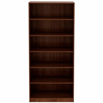 Lorell 84 6-Shelf Bookcase with Adjustable-Shelves, Walnut Laminate (LLR99752)