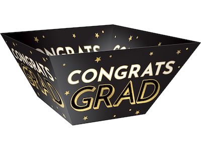 Amscan Congrats Grad Graduation Snack Bowl, Multicolor, 3/Set, 2 Sets/Pack (431527)