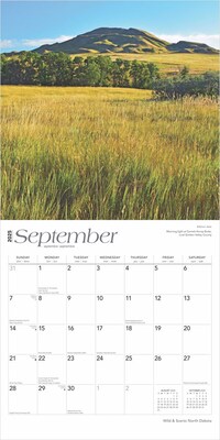 2025 BrownTrout North Dakota Wild & Scenic 12" x 12" Monthly Wall Calendar (9781975475451)