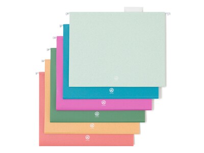 U Brands U-Eco Hanging File Folders, Letter Size, Assorted Colors, 12/Pack (6596U01-12)