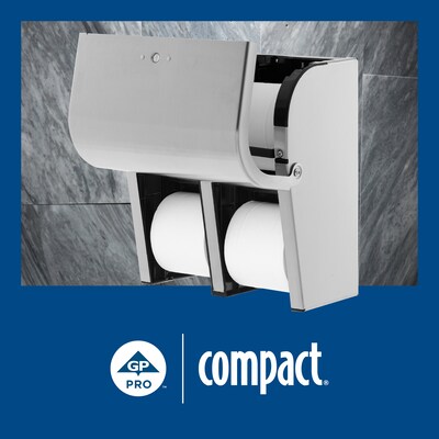 Compact 4-Roll Quad Coreless Toilet Paper Dispenser by GP PRO, Stainless Steel (56748)