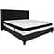 Flash Furniture Riverdale Tufted Upholstered Platform Bed in Black Fabric with Memory Foam Mattress,