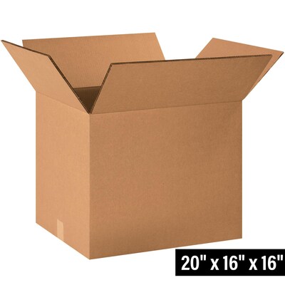 20 x 16 x 16 Shipping Boxes, 48 ECT Double Wall, Brown, 10/Bundle (HD201616DW)