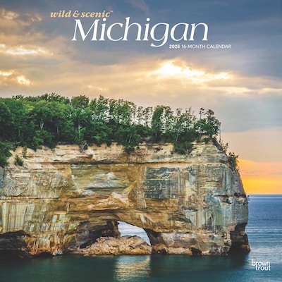 2025 BrownTrout Michigan Wild & Scenic 12 x 24 Monthly Square Wall Calendar (9781975475277)