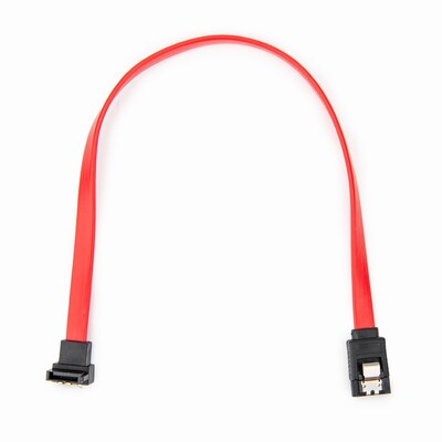 Rocstor Premium 1 Latching SATA to Right Angle SATA Data Cable, Male to Male, Red (Y10C857-RD)