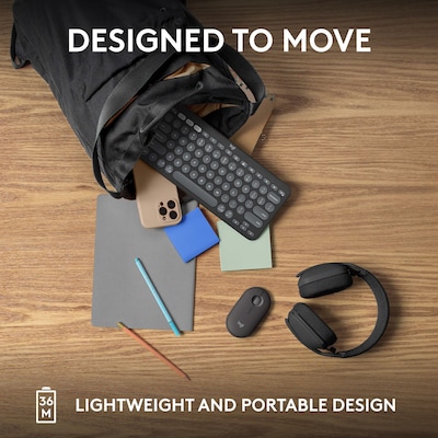Logitech Pebble Keys 2 K380S Wireless Ergonomic Keyboard, Black (920-011775)