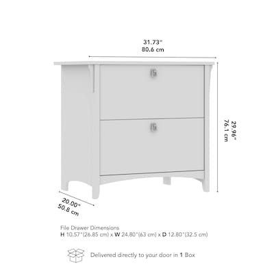Bush Furniture Salinas 2-Drawer Lateral File Cabinet, Letter/Legal Size, 31.73"W, Reclaimed Pine (SAF132RCP-03)