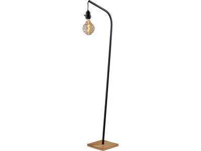 Adesso Wren 60.75 Matte Black/Natural Wood Floor Lamp w/o Shade (3847-01)