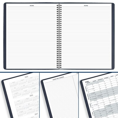 2026 AT-A-GLANCE 9" x 11" Calendar Year/Monthly Planner, Faux Leather Cover, Navy (70-260-20-26)