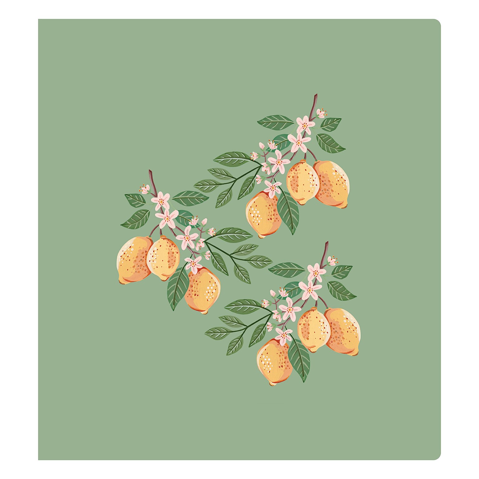 Blue Sky Letterpress 1-1/4 3-Ring Binder, Lemons (155603)
