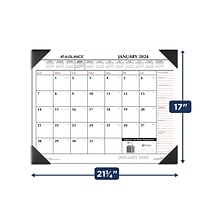 2024 AT-A-GLANCE 21.75 x 17 Monthly Desk Pad Calendar, Black/Red (SK1170-00-24)
