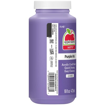 Apple Barrel Acrylic Paint Matte, 16oz., Purple Iris, 3/Pack(APP22488E-3)
