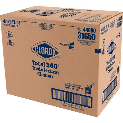 Clorox Total 360 Disinfectant Cleaner, 128 oz., 4/Carton (31650)