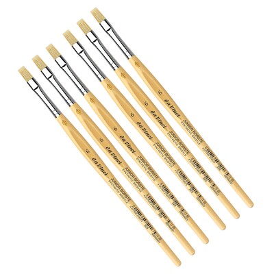 da Vinci JUNIOR BORSTE Tempera Synthetic Student Flat Brush, 6 Brushes/Pack (DVXVA3296-6)